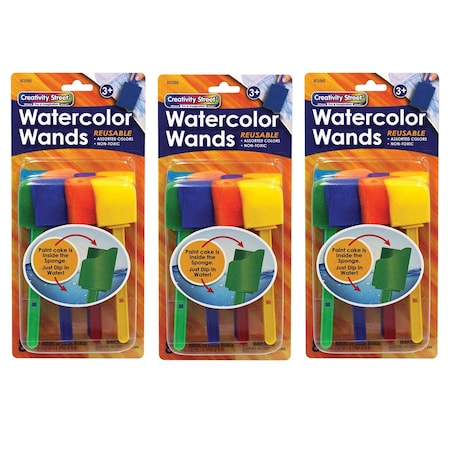 Watercolor Wands With Paint, 8 Assorted Colors Per Pack, 24PK